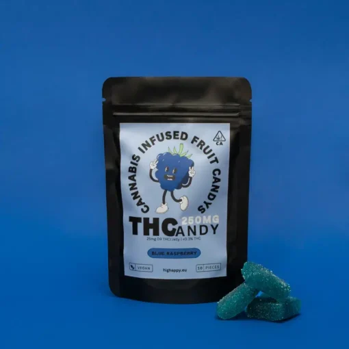 THCandy Μπλε βατόμουρο 250mg Cannabis Infused Gummies